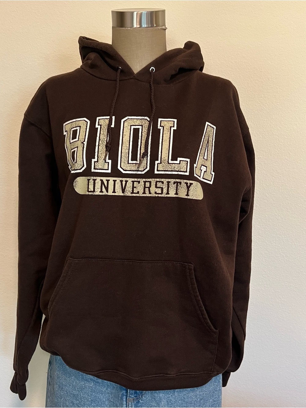 Champion Brown Crewneck Hoodie with University Graphic